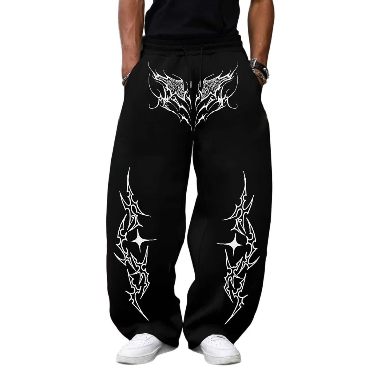 Pantalon de jogging ample à imprimé araignée