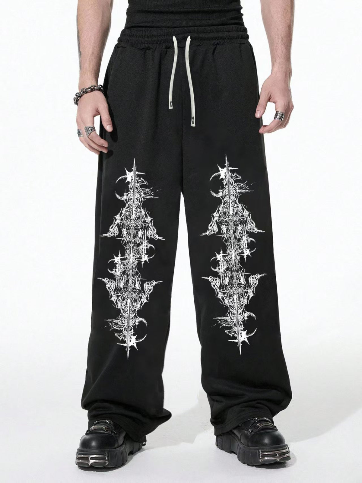 Pantalon de jogging ample à imprimé araignée