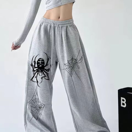 Pantalon de jogging ample à imprimé araignée