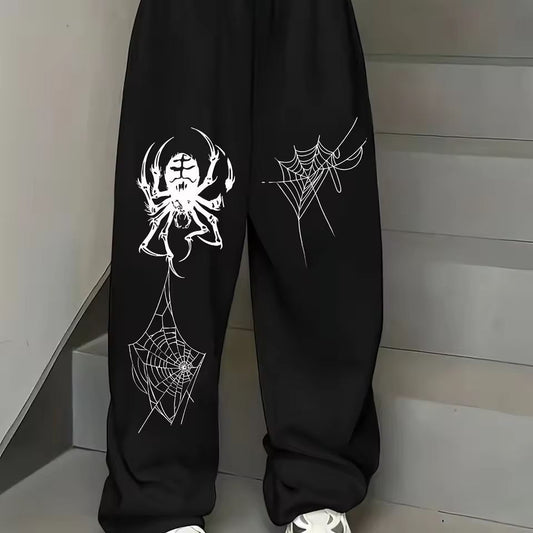 Pantalon de jogging ample à imprimé araignée
