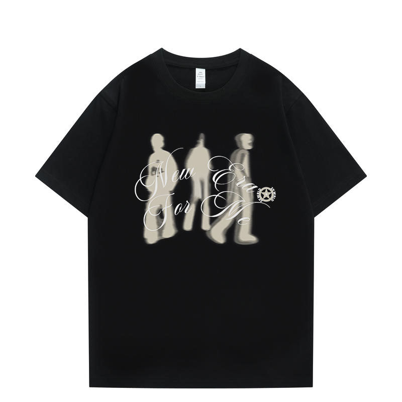 T-shirt noir à imprimé graphique