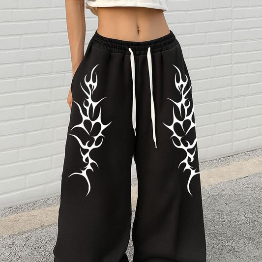 Pantalon de jogging ample à imprimé crâne