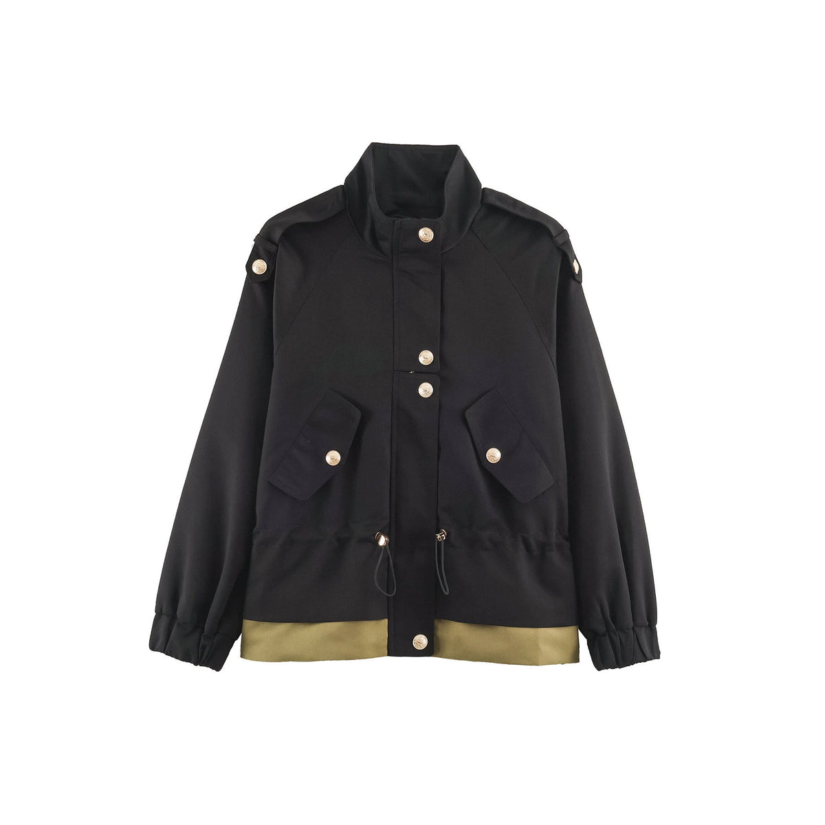 Veste courte femme à col montant et manches raglan