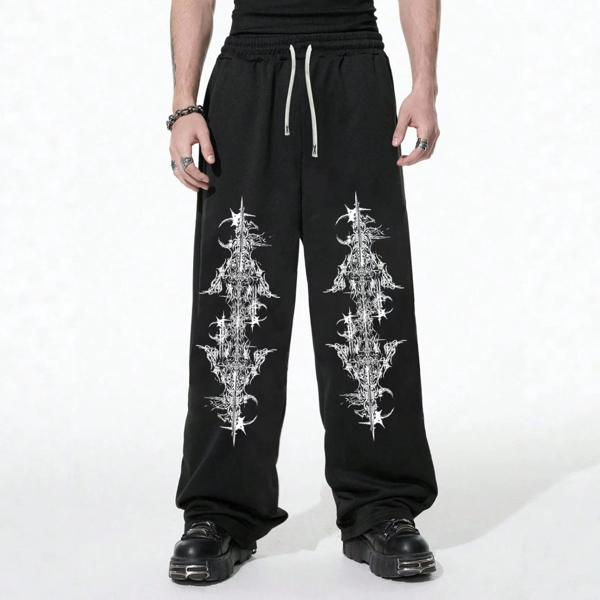 Pantalon de jogging ample à imprimé araignée