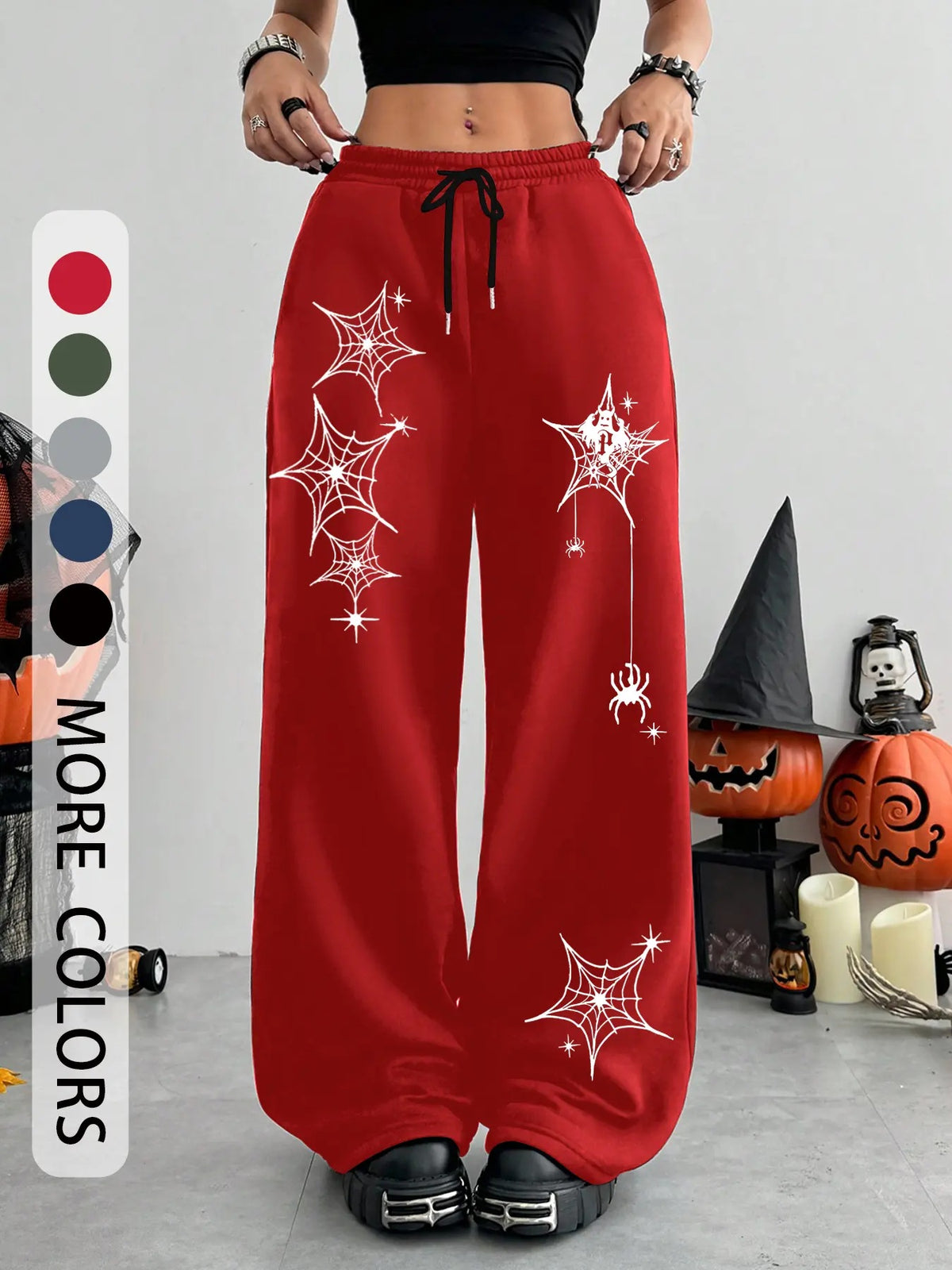 Pantalon de jogging ample à imprimé crâne