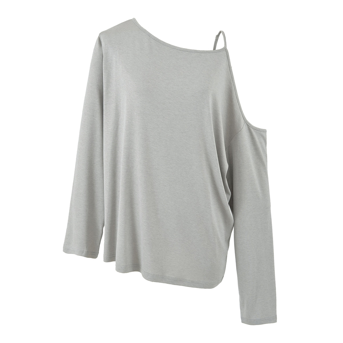 T-shirt femme à manches longues et encolure asymétrique