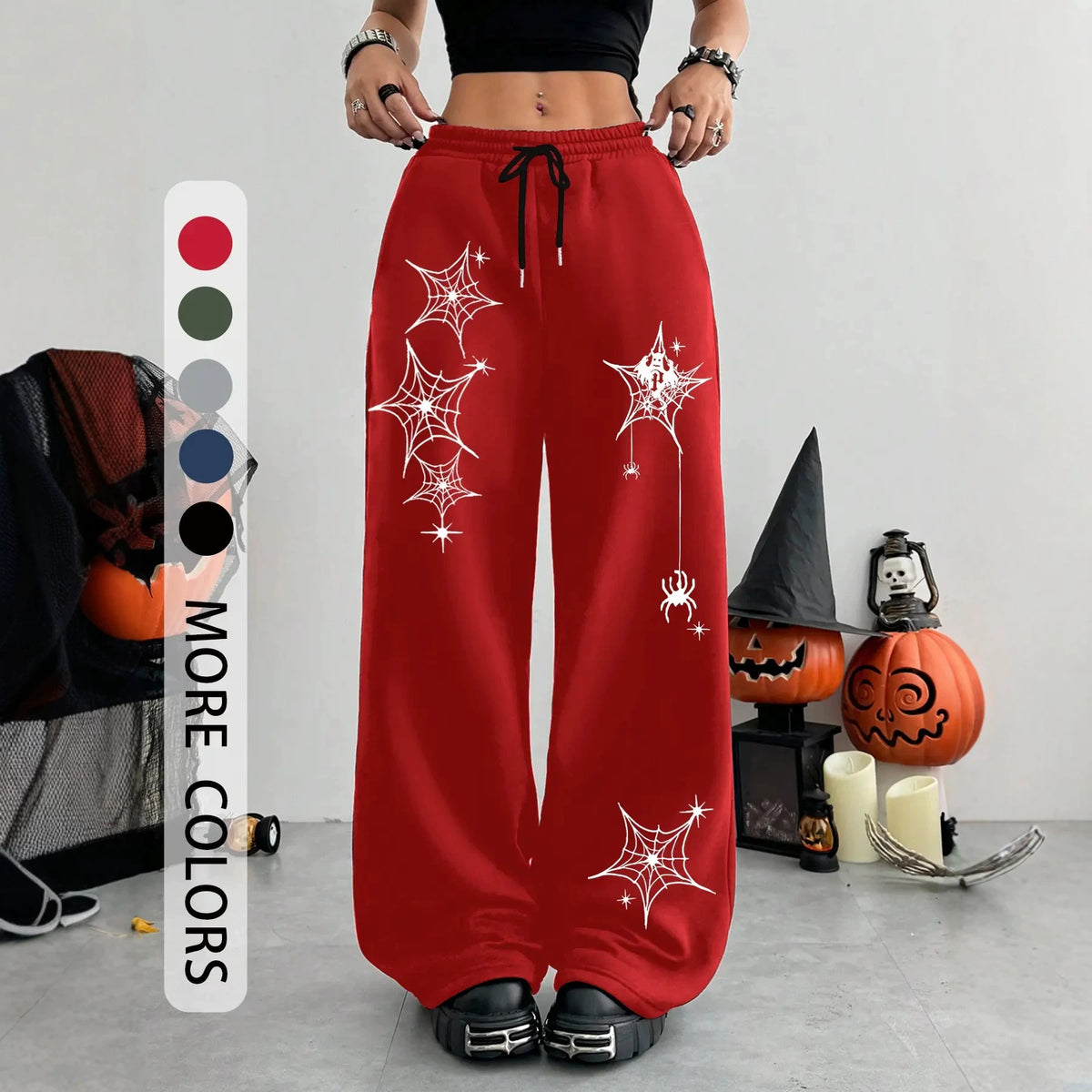 Pantalon de jogging ample à imprimé crâne