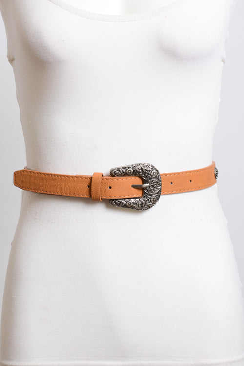 Ceinture à boucle métallique style western